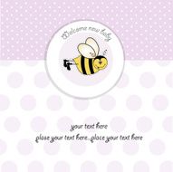 baby shower card with funny little bee N2