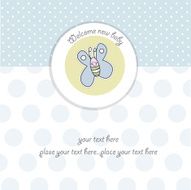 cute baby shower card with butterfly N6