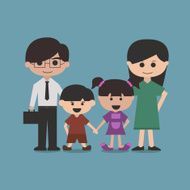 happy family cartoon character vector