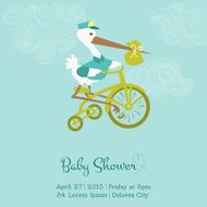 Baby Shower or Arrival Card with Stork