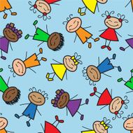 seamless background with cartoon kids