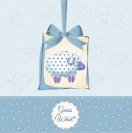 cute baby shower card with sheep N33