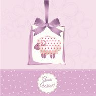 cute baby shower card with sheep N34