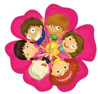 Kids on a flower