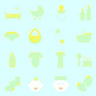 Baby color icons set on light background