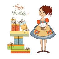 Girl with birthday cake N5