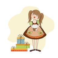 Girl with birthday cake N6