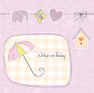 Baby girl shower card N72