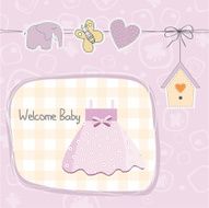 baby girl shower card with dress