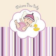 Baby girl shower card N75