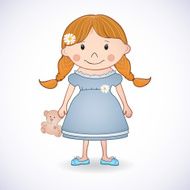 Cute little girl on white background N3