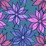 Seamless pattern of aster flowers