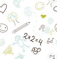 baby school vector seamless pattern N2