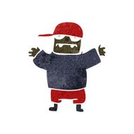 retro cartoon ugly kid