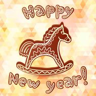 Chocolate horse new year greeting card