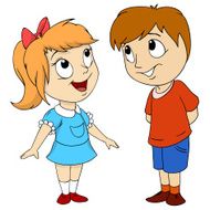 Cartoon cute happy kids