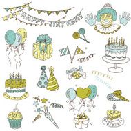 Scrapbook Design Elements - Birthday Party Set