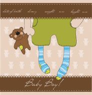 Baby boy arrival announcement card N5