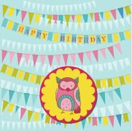 Happy Birthday Card with Cute Owl