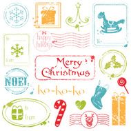 Christmas Grunge Stamps Collection