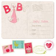 Baby Girl Shower Card with set of stamps N2