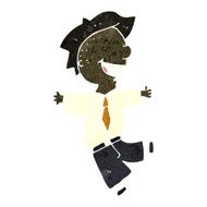 retro cartoon laughing schoolboy