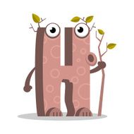 Letter H monster Vector illustration