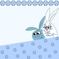 Pattern with cartoon rabbits