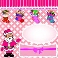 background with Santa and stockings