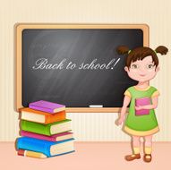 Cute girl at the board