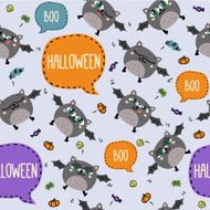 Seamless Halloween pattern with flying bats
