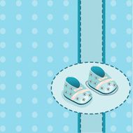 card for baby boy shoes vector