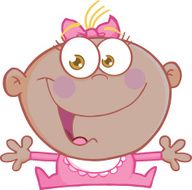 African American Baby Girl With Open Arms