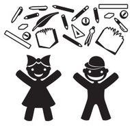 stencil boy and girl