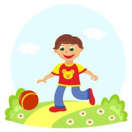 boy playing ball outdoors