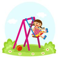 little girl on the swing