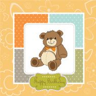 baby shower card with cute teddy bear toy N4