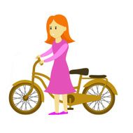 Lady with bike