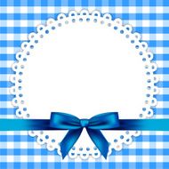 blue background with napkin and ribbon