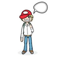 Funny cartoon boy N2