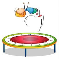 Boy playing trampoline