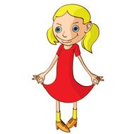Girl in a red dress