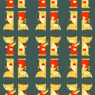 Teddy Bears Funny bright seamless pattern on dark background
