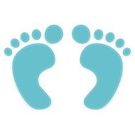 foot prints color blue