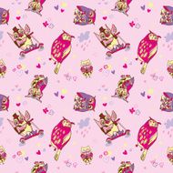 Seamless and colourful owl pattern