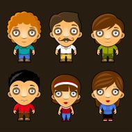 Set of funny people Cartoon vector characters