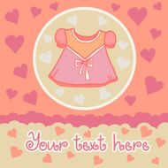 Vintage background with baby girl dress