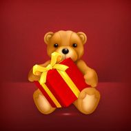 Teddy bear with gift