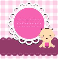 Baby girl announcement card N44