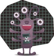 Happy monster with book